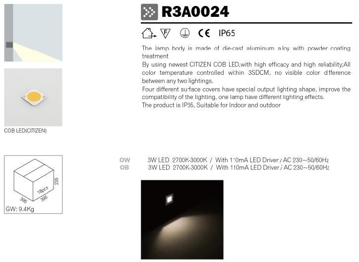 IP65 Recessed Mount Exterior Outdoor LED Step Lights Waterproof Outdoor Deck Lighting Square
