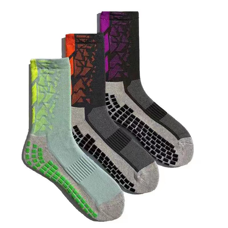 Casual Solid Color Soccer Socks for Men Custom Logo Compression Anti-Slip Sports Socks
