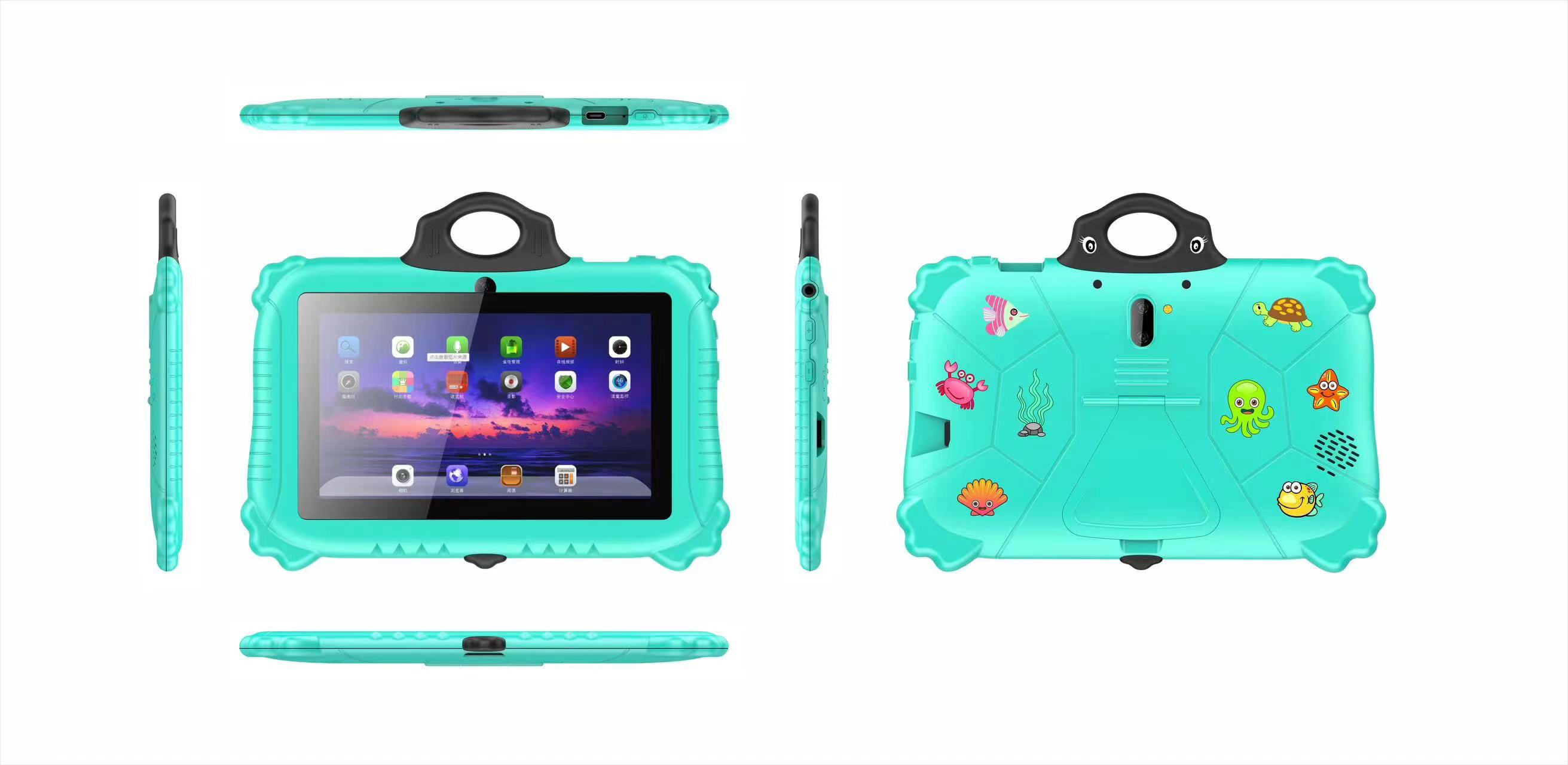 Capacitive Screen 2GB Memory Capacity 7 Inch Quad-Core HD Educational Tablet for Kids WiFi Android 13 OS OEM Product