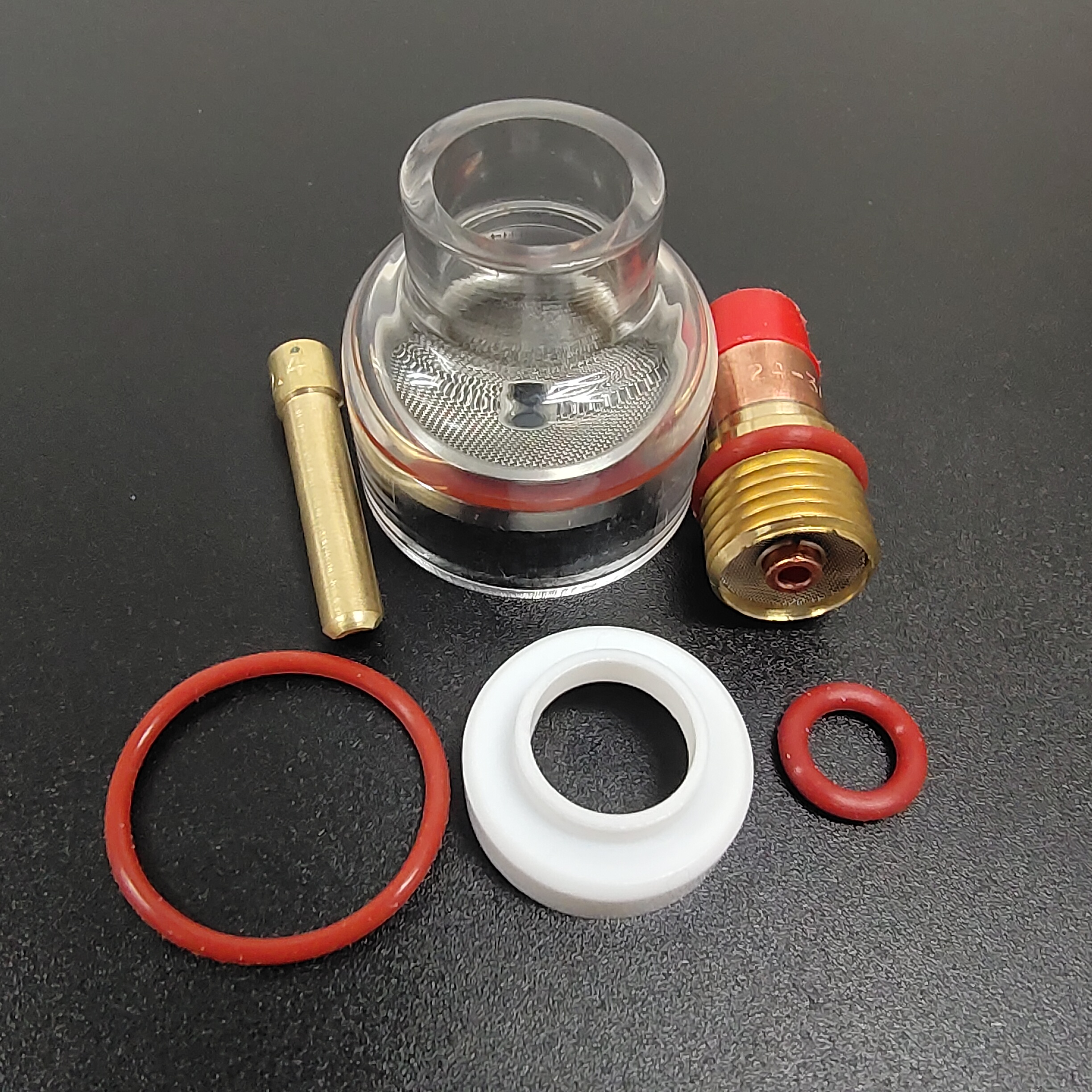 2.4 mm TIG Welding Torch Stubby Gas Lens Glass Cup Kit for WP-17/18/26 Air Cooling
