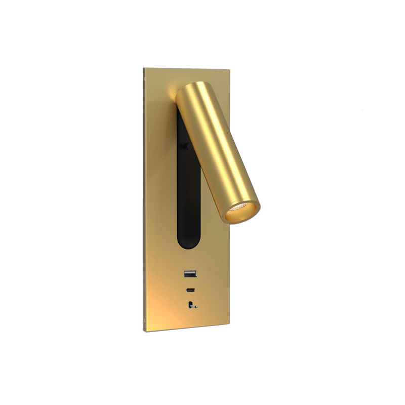 Adjustable recessed flexible LED headboard reading lamp USB aluminum hotel villa bedside wall light bed wall lighting