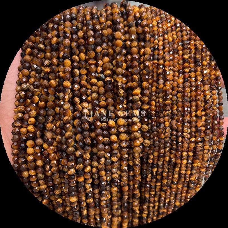 8mm Multi-color Gemstone Beads Red Jasper Tiger's Eye Mini Faceted Crystal Healing Loose Bead Strands for Jewelry Design and Production