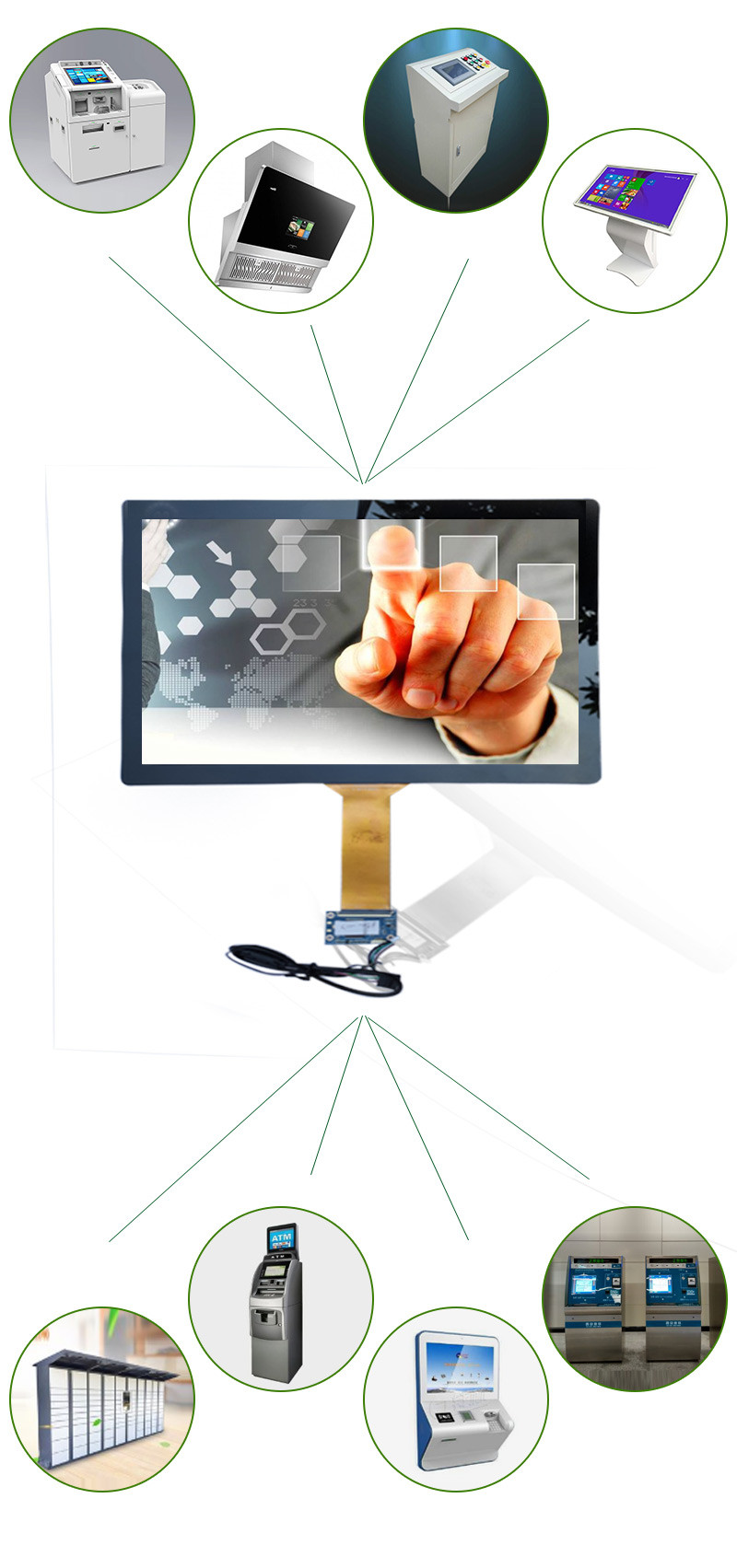 19.5 Inch Diy Capacitive Touch Screen CTP Structure RoHS Approved