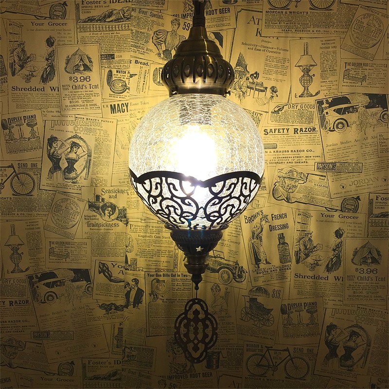 Beautiful Handmade Turkish Mosaic Lamp Single Ball Hanging Lights（WH-DC-21)