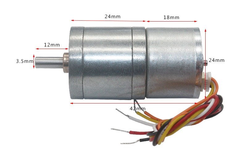 24V DC Brush Gear Motor JGA25-2418 25mm Electric Brush DC Motor