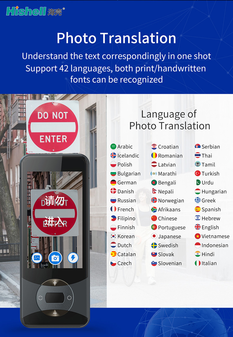 Wireless Real Time Voice Language Translators Device Lightweight With 3IPS Display