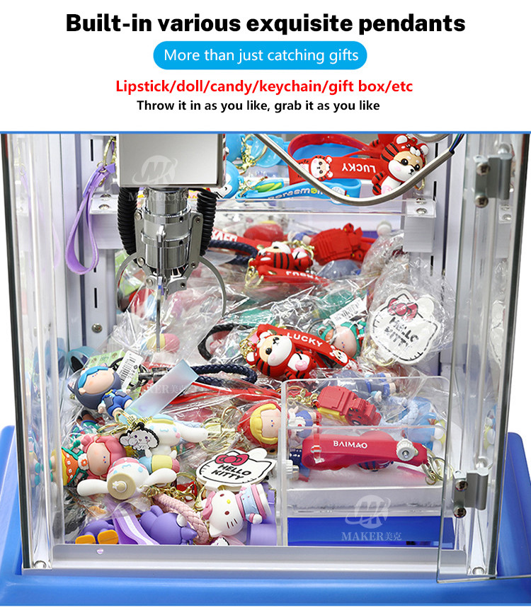 Customizable Coin Operated Arcade Doll Machine Claw Crane Grabber Prize Vending Out Toy Gift Game Machine