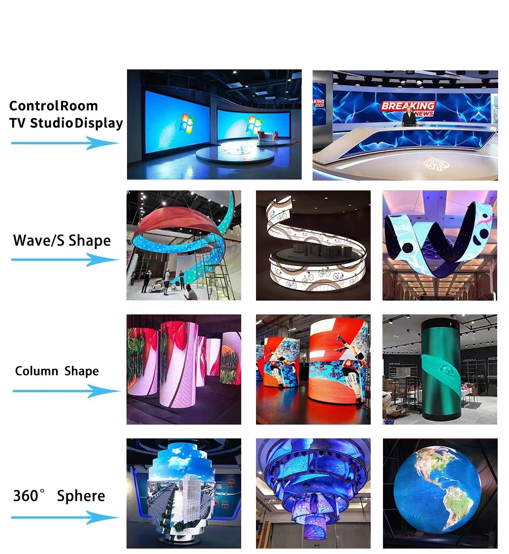Flexible LED Display Customized Full Color Curved Flexible LED Display Board With IP31 Certification