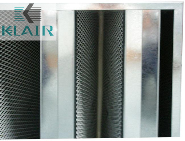 V Bank Activated Charcoal Filter , High Capacity Carbon Odor Filter Class 2
