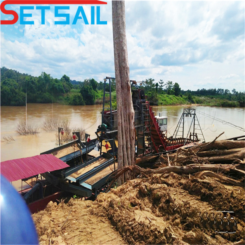 Chain Bucket River Gold Mining Ship for River Diamond