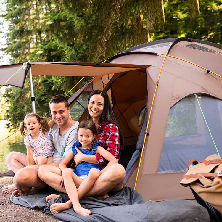 Double Layer Breathable 190T Polyester Pop Up Camping Tent