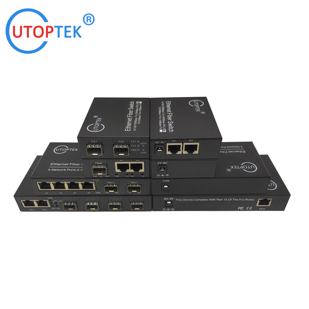 universal Fiber Switch 4*10/100/1000Base-Tx to 2*1000Base-Fx SFP Fiber ethernet switch,network switch,media converter