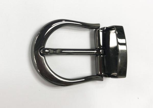 Pin Belt Buckle With Loop Keeper Set Style Zinc Alloy Shiny Gunmetal 35mm For