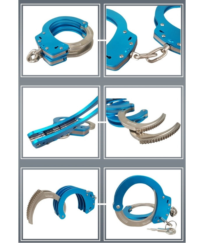 Titanium Alloy Police Grade Handcuffs Double Lock And Anti - Pull System