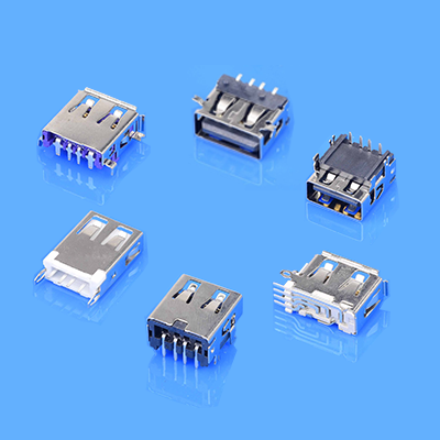 Usb 2.0 Connectors A Type Above PCB Front DIP Rear SMT Robust Shell