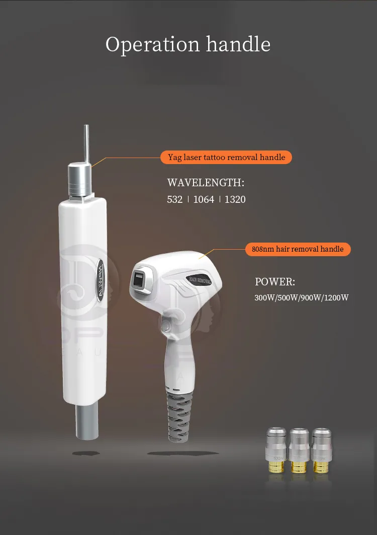 Diode Laser 755/808/1064 Nd Yag Laser Tattoo Removal 2 In 1Permanent Hair Removal Machine Skin Rejuvenation