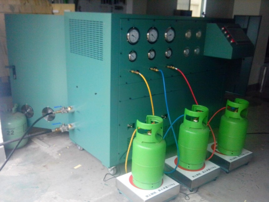 3-stage R404a refrigerant filling equipment R134a recovery charging filling machine gas charging station