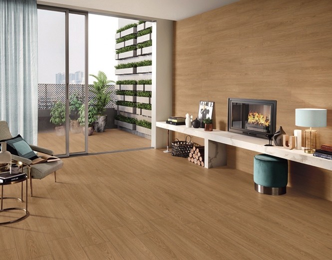 200x1000mm Brown And Yellow Durable Wooden Porcelain Strips For Office Eco-Friendly Interior Floor Strip Balcony