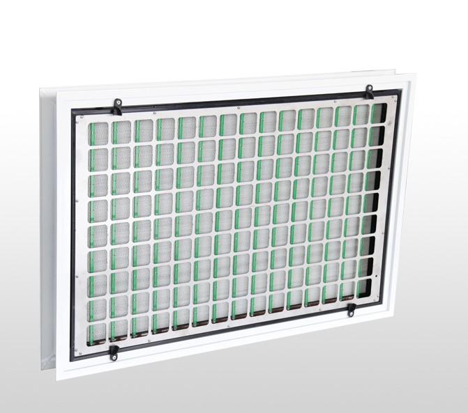 Needlepoint Bipolar Ion generating Plasma micro electrostatic air cleaner for Air handling units