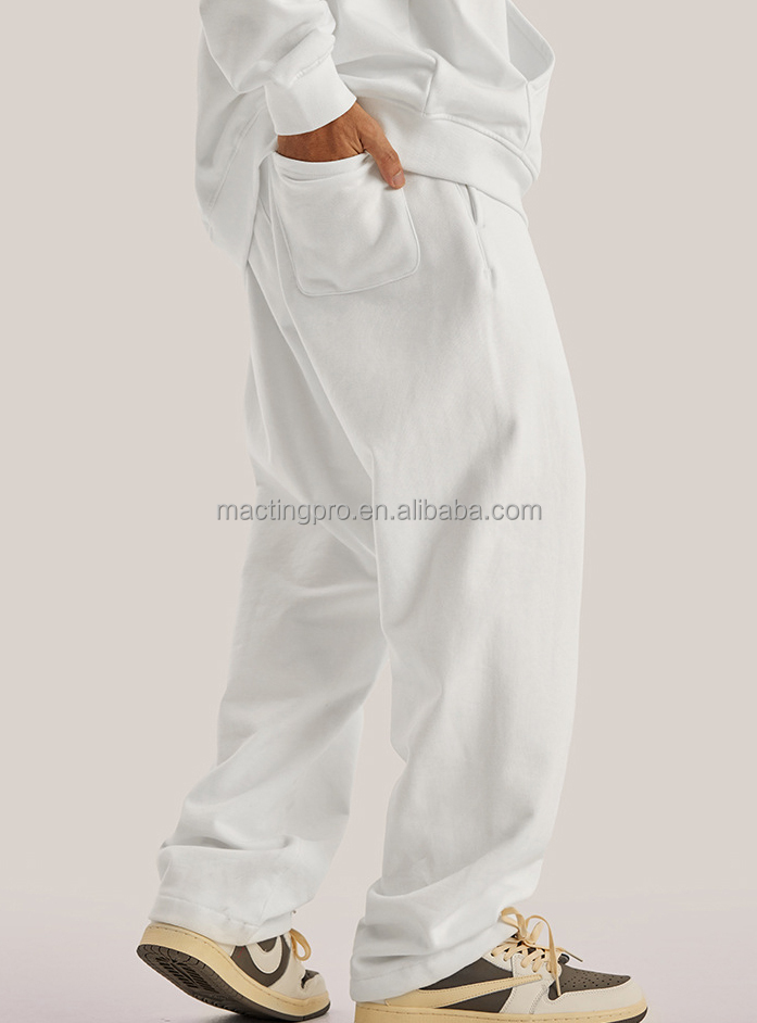 Custom Men's Streetwear Jogger Pants Trousers with Breathable Fabric and Wide Leg Fit