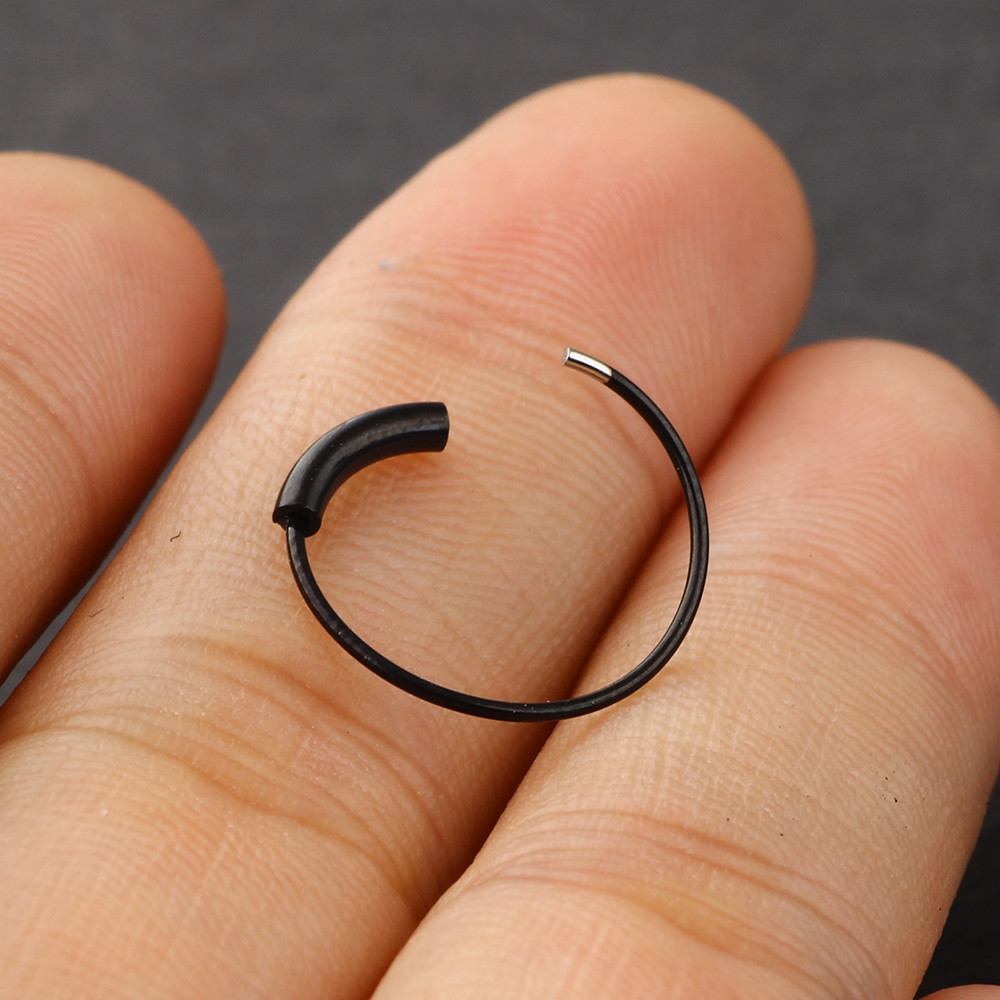 Steel Hinged Clicker Seamless Piercing Nose Ring Hoop Lip Ear Ring-6/8/10mm Body Jewelry Piercing Clip Gift