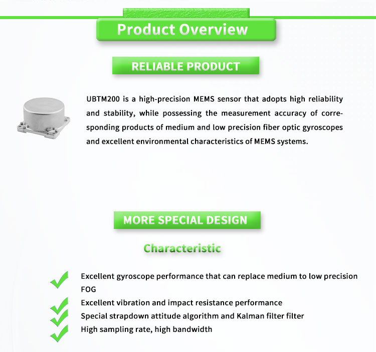 3W MEMS IMU and Fiber Optic Gyro Customized UBTM200Y Navigation Inertial Measurement Unit
