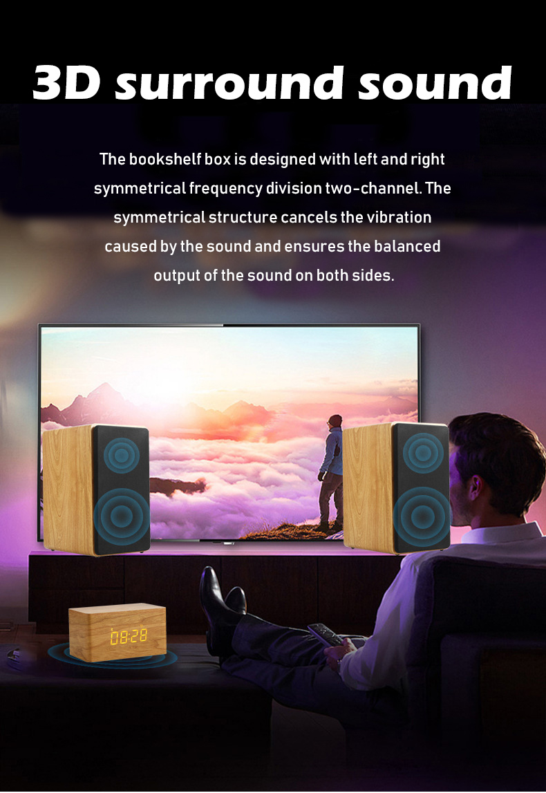 Portable Multimedia Bluetooth Speaker , Super Bass Bookshelf Audio Speakers