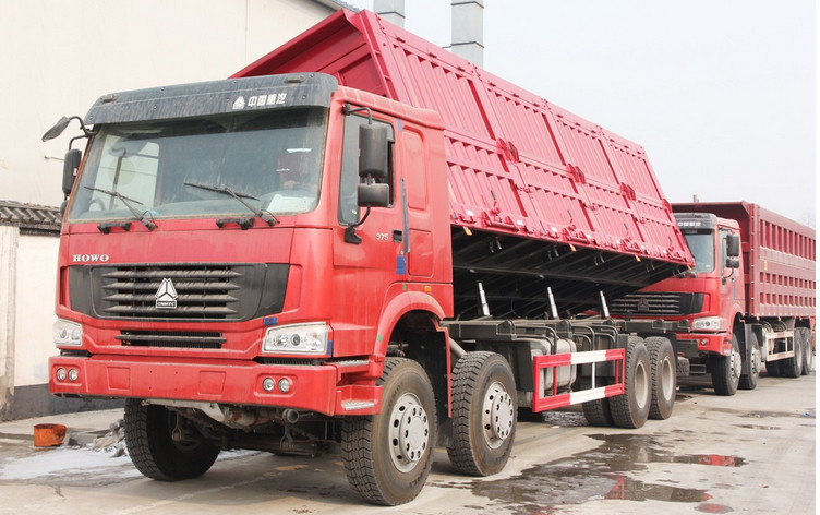2 / 3 Axles 60T Playload Semi Dump Trailer Truck For Transport Coal Colorful