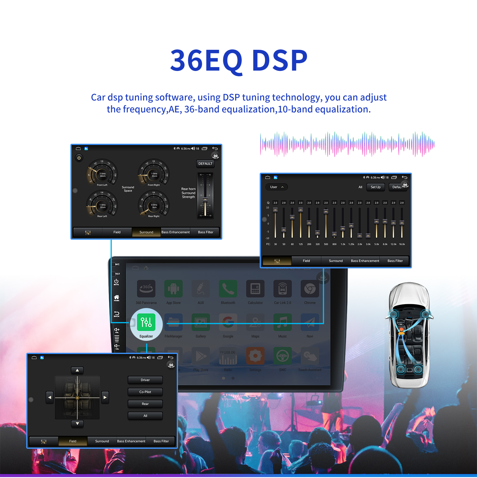 Dashboard Placement 10 Inch 2.5D-IPS Screen Car Radio with Bluetooth and Navigation GPS