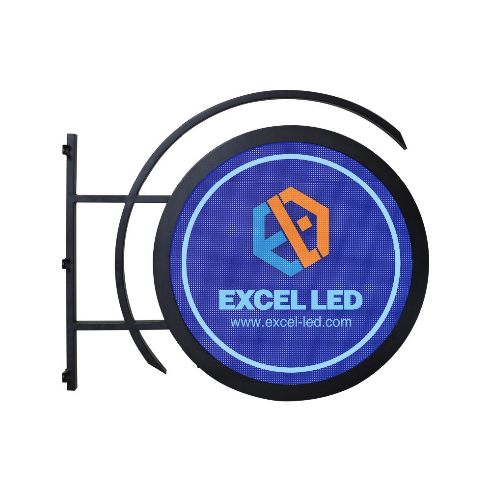 600mm Diameter Outdoor Advertising LED Display Circle Shape Logo Sign For Club Store