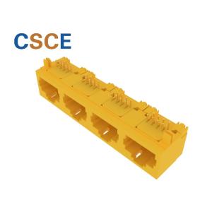 1*4 Ports 8Pin 8Contact Multiple-Port RJ45 Connector Without Leds