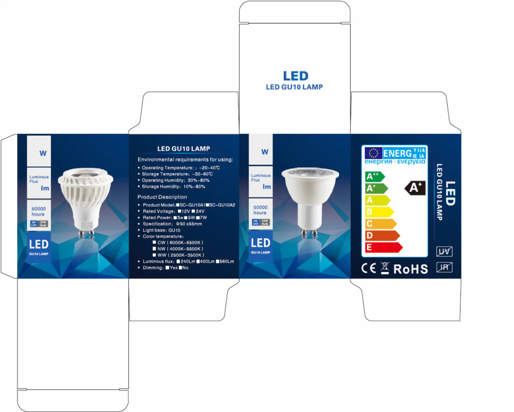 5W GU10 COB led jewelry cabinet light