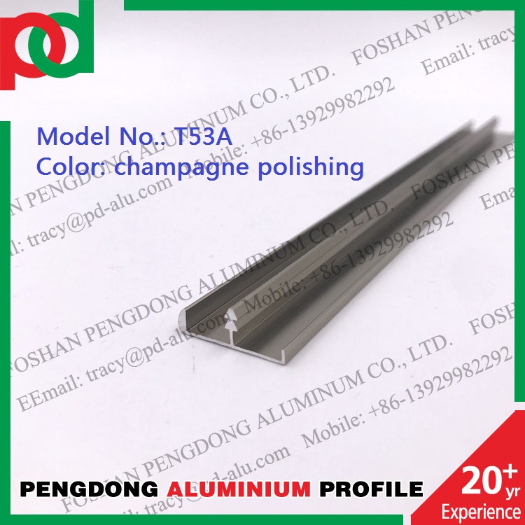 6063 Series T Shape Aluminium Trim Profiles For Cabinet And Floor