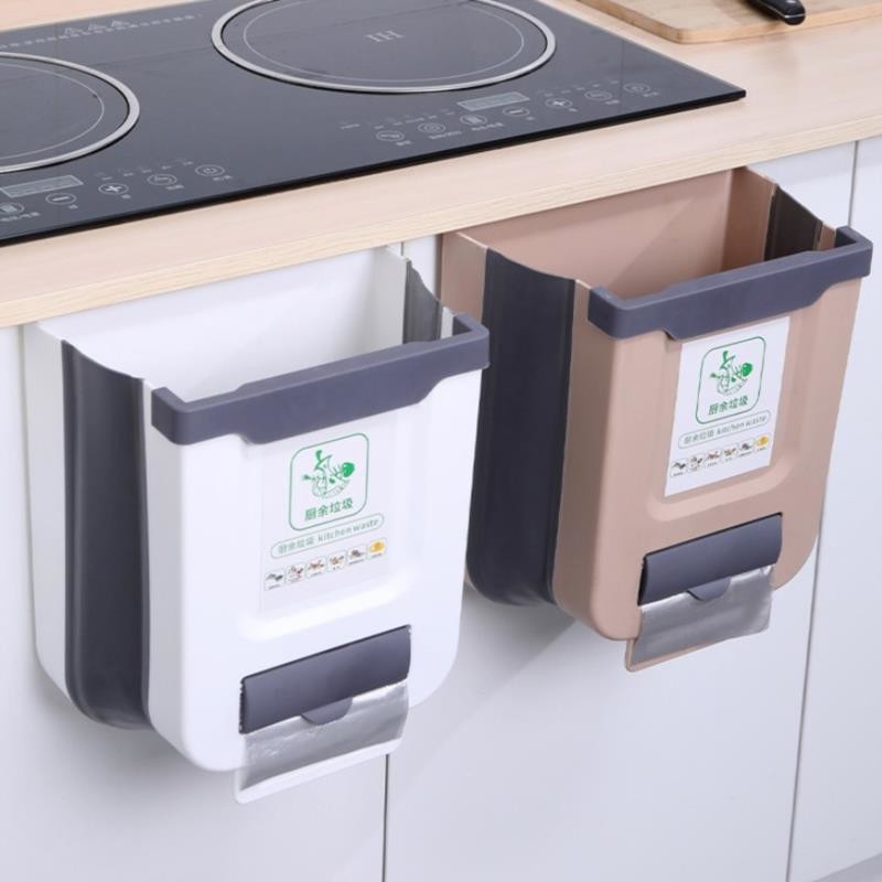  Hanging Cutting Board Waste Container 10l Plastic Folding Wall Mounted Kitchen Trash Can With Soft Close Manufactures
