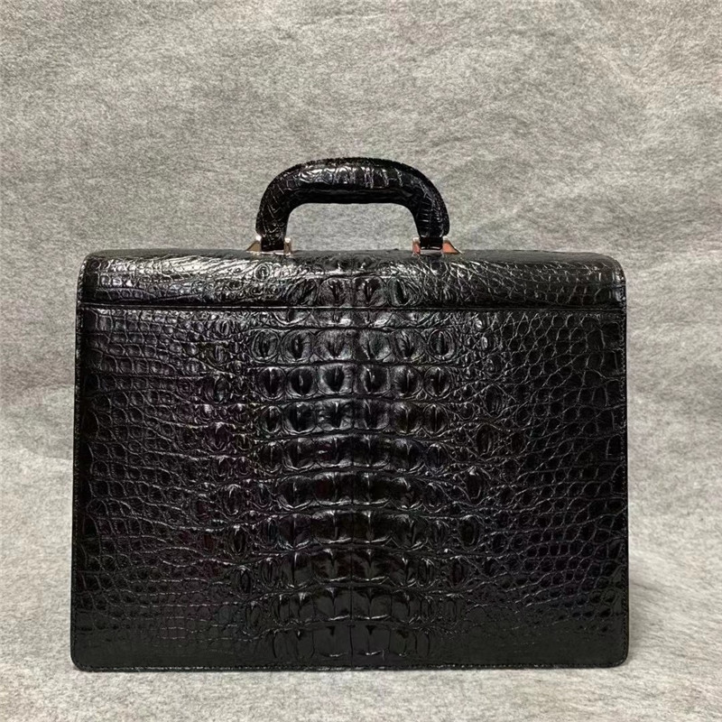 Authentic True Alligator Skin Businessmen Passcode Briefcase Top-handle Bag Genuine Crocodile Leather Male Large Handbag