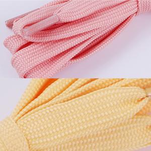 100% Polyester Flat Shoe Laces Rope Pink Shoelaces Bulk Customized