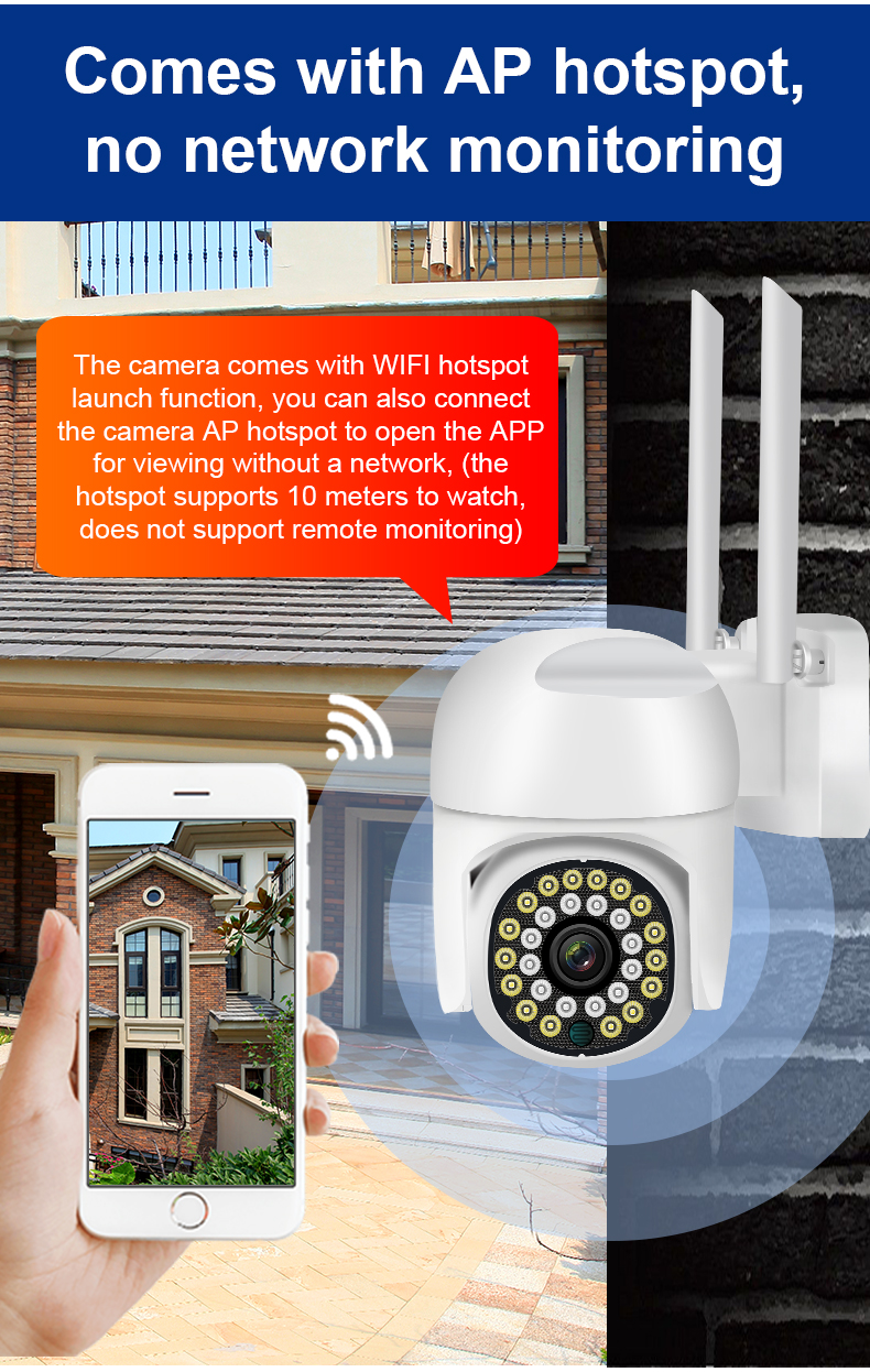 Outdoor PTZ Mini Camera Wireless Wifi 1080P Human Detection FH8626 CCTV Security Camera
