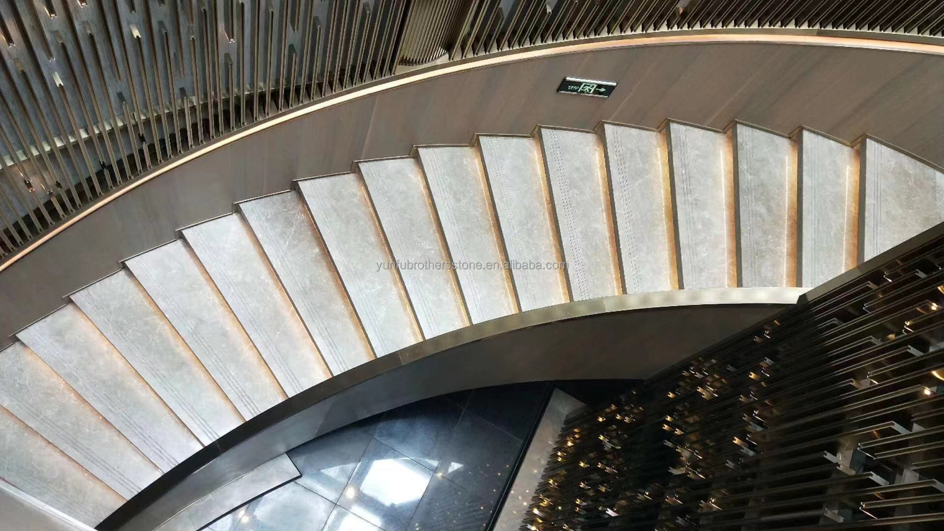 Modern Design Indoor Stair Step Riser Polished Natural Stone Material for Indoor