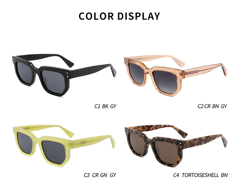 Women Men Acetate Frame Sunglasses Square Polarized Acetate Sunglasses 145 mm