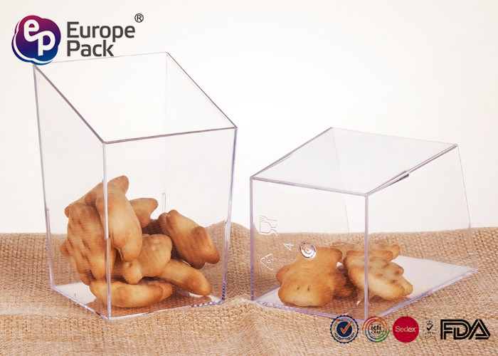 Eco Friendly PS Plastic Square Cups 85ml Food Grade With FDA , LFGB
