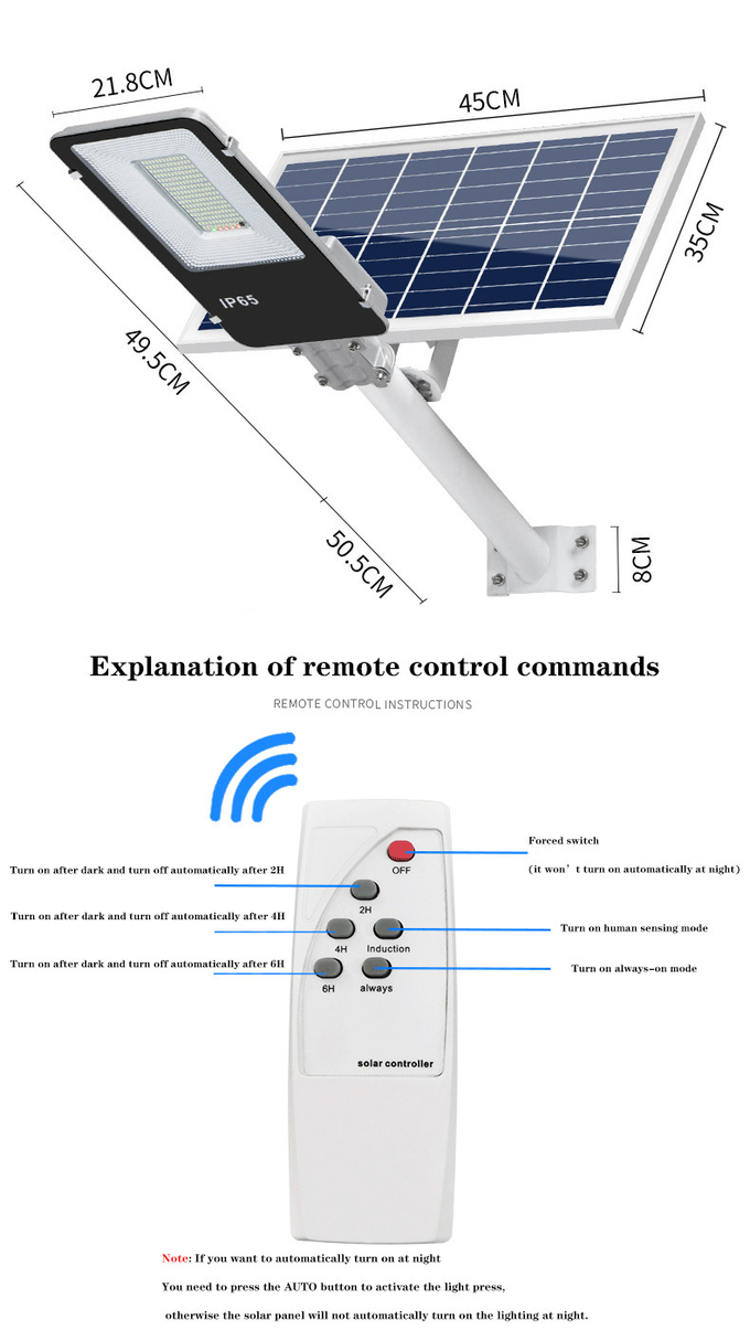 Ip65 10w 20w 300w Solar Street Light Automatic Solar Street Light Weather Resistance