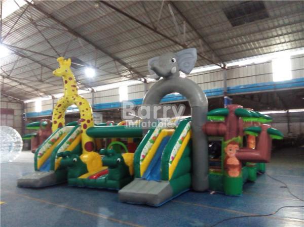 0.55mm PVC Inflatable Amusement Park Bouncer Slide Playground Jungle Animal