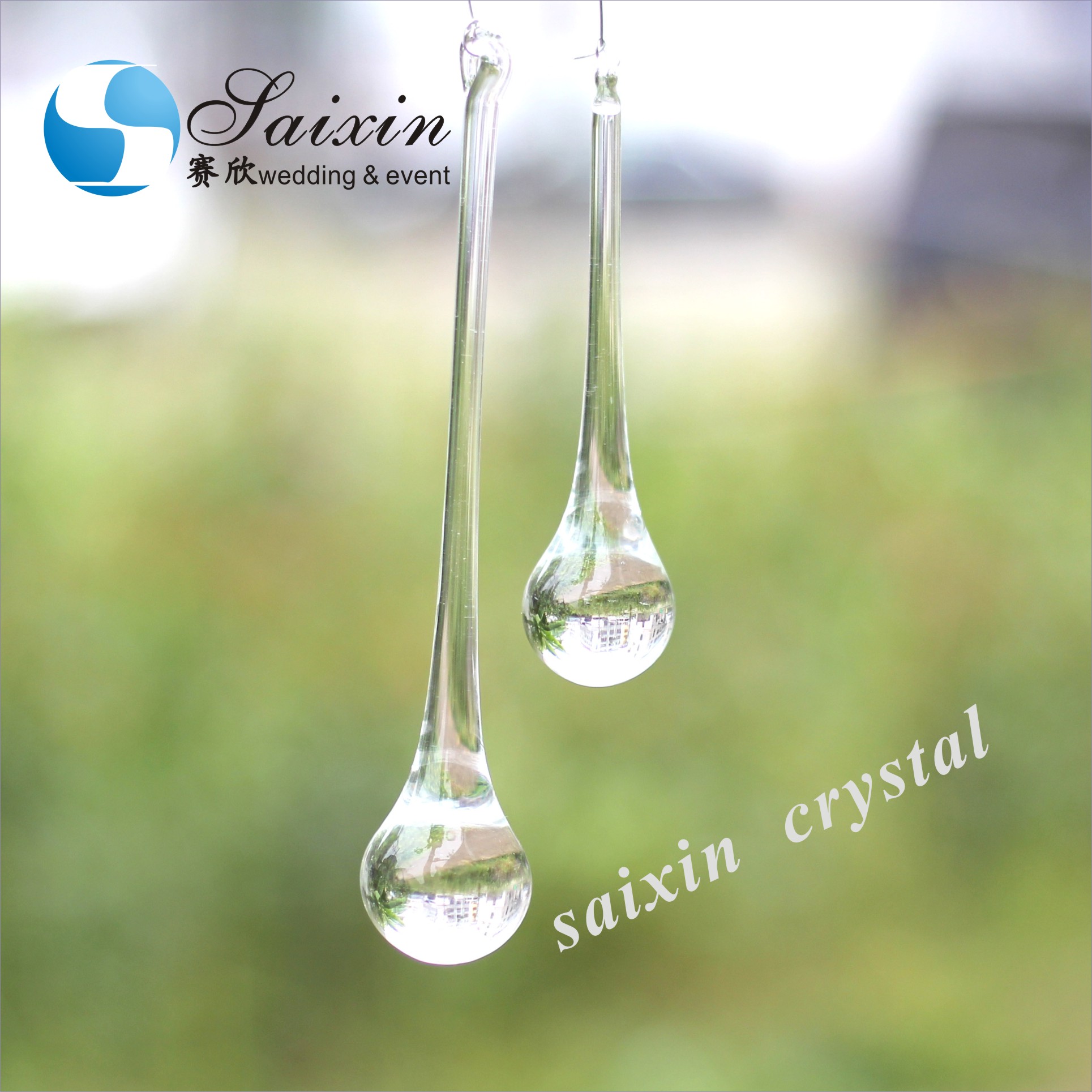 Crystal Bead String Curtain Glass Christmas Decoration Hanging Wire For Events