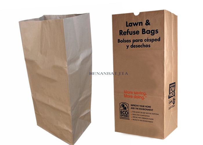 CMYK Color 10kg Multiwall Kraft Paper Bags Leaf Kraft Lawn Paper Bags