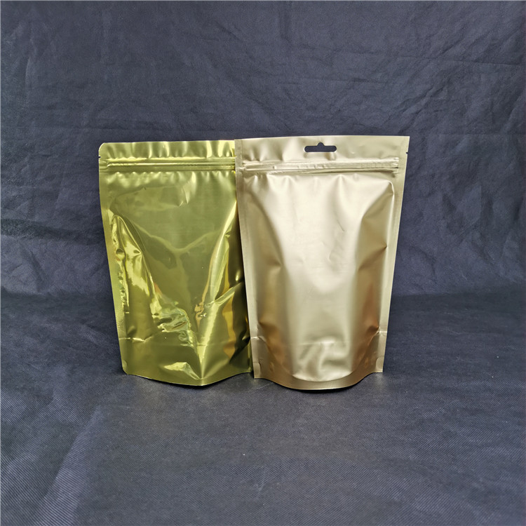Coffee Packing Custom Printed Plastic Bags Aluminum Foil Gold Poly Mylar