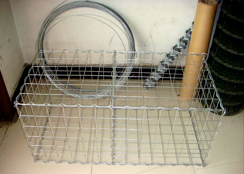 River Slide Treatment Gabion Wall Wire Mesh Zinc Aluminum Alloy 80mm*100mm