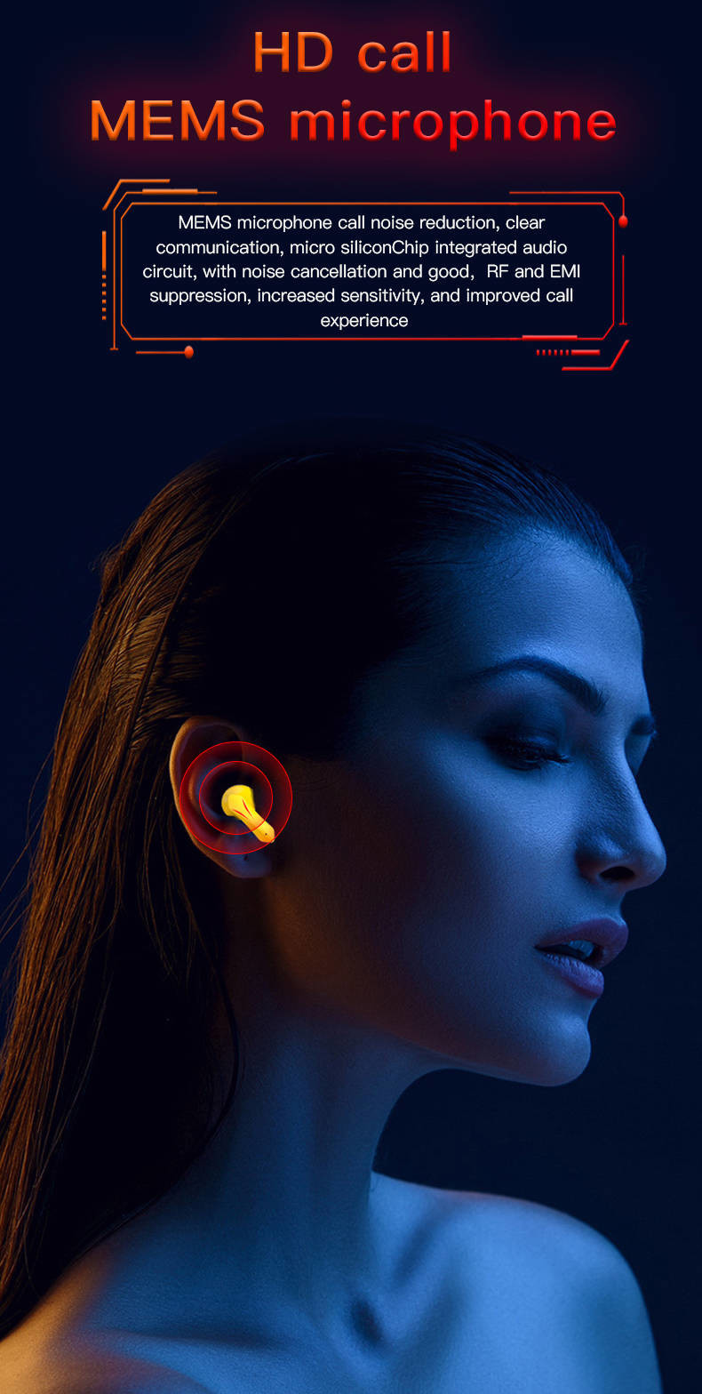 Bluetooth 5.2 Gaming Earbuds Binaural Call Two Mode Smart Control For Listening
