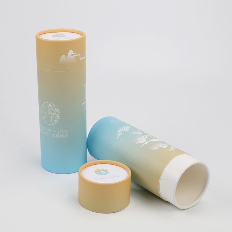Custom Cylindrical Eco Friendly Stationery Supplies Paper Tube Packaging With Custom Surface Design