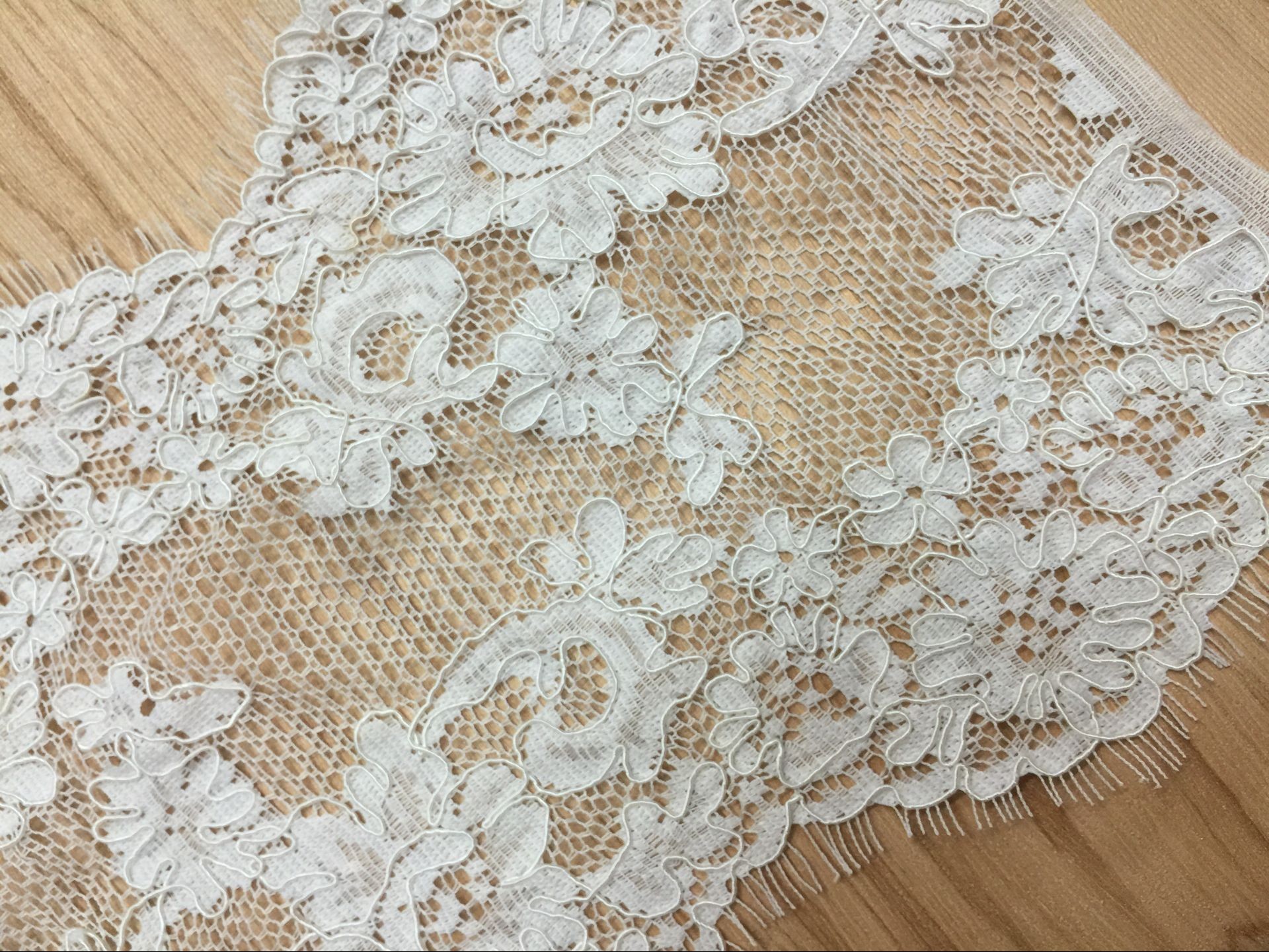 Jacquard Lace border for Wedding dress Cord lace edge in Ivory Color