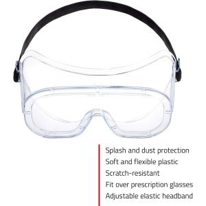 Protective Non-Vented Safety Lab Goggles With Anti-Fog Coating, Clear Scratch